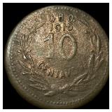 1915 Mexico Copper 10 Centavos LIGHTLY  CIRCULATE