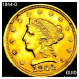 1844-D $2.50 Gold Quarter Eagle LIGHTLY CIRCULATED