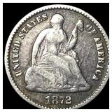 1872 Silver Seated Liberty Half Dime LIGHTLY  CIR