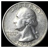 1935-D Silver Washington Quarter NEARLY  UNCIRCUL