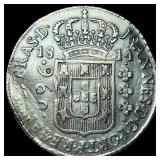 1814 Brazil Silver 960 Reis CLOSELY  UNCIRCULATED