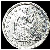 1853-O Silver Seated Liberty Half Dime  UNCIRCULA