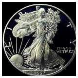 1997-P 1oz Silver American Eagle $1 GEM PROOF