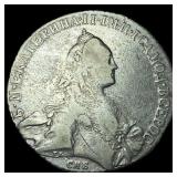 1769-CA Russia Silver Rouble LIGHTLY  CIRCULATED