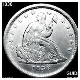 1838 Seated Liberty Quarter CHOICE AU