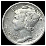 1920-S Silver Mercury Dime ABOUT UNCIRCULATED