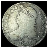 1824 Capped Bust Half Dollar NICELY CIRCULATED