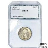 1934 Washington Silver Quarter PCI MS60 Med Motto