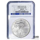 2009 Silver Eagle NGC MS69