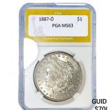 1887-O Morgan Silver Dollar PGA MS63
