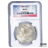1884-O Morgan Silver Dollar NGC MS63