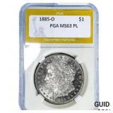 1885-O Morgan Silver Dollar PGA MS63 PL