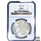 1887 Morgan Silver Dollar NGC MS66