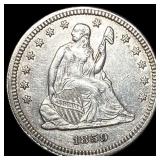 1859 Silver Seated Liberty Quarter CLOSELY UNCIRCU