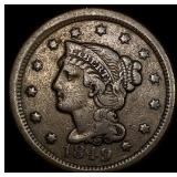 1849 Braided Hair Large Cent NEARLY UNCIRCULATED