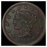 1851 Braided Hair Large Cent CLOSELY UNCIRCULATED