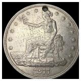 1877 Silver Trade Dollar (Holed) HIGH GRADE