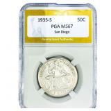 1935-S San Diego Half Dollar PGA MS67