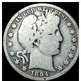 1894-O Silver Barber Half Dollar NICELY CIRCULATED
