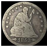 1853 Arrows Seated Liberty Quarter NICELY CIRCULAT