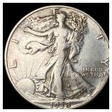 1938-D Silver Walking Liberty Half Dollar NEARLY U
