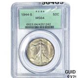 1944-S Walking Liberty Half Dollar PCGS MS64