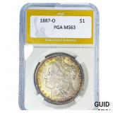 1887-O Morgan Silver Dollar PGA MS63