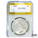 1927 Silver Peace Dollar PGA MS62