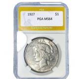 1927 Silver Peace Dollar PGA MS64