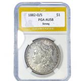 1882-O/S Morgan Silver Dollar PGA AU58 Strong