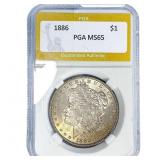1886 Morgan Silver Dollar PGA MS65