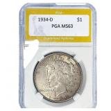1934-D Silver Peace Dollar PGA MS63