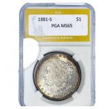 1881-S Morgan Silver Dollar PGA MS65