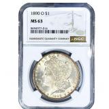 1890-O Morgan Silver Dollar NGC MS63