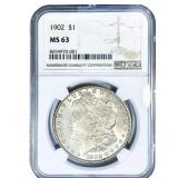 1902 Morgan Silver Dollar NGC MS63