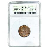 1932-D Wheat Cent ANACS MS64 RB