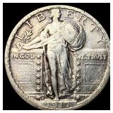 1917-D Silver Standing Liberty Quarter NEARLY UNCI