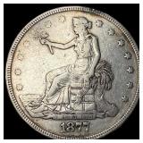 1877 Silver Trade Dollar ABOUT UNCIRCULATED