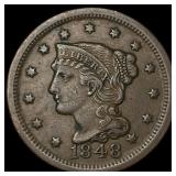 1848 Braided Hair Large Cent NEARLY UNCIRCULATED