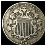1882 Shield Nickel LIGHTLY CIRCULATED