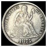 1875 Seated Liberty Dime CLOSELY UNCIRCULATED