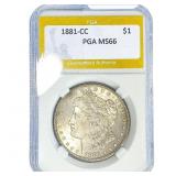 1881-CC Morgan Silver Dollar PGA MS66