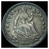 1854 Arrows Seated Liberty Half Dime NEARLY UNCIRC