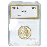 1932-S Washington Silver Quarter PCI MS62