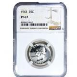 1963 Washington Silver Quarter NGC PF67