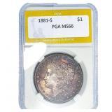 1881-S Morgan Silver Dollar PGA MS66