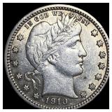 1910 Barber Silver Quarter CLOSELY UNCIRCULATED