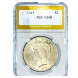 1923 Silver Peace Dollar PGA MS66