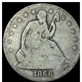 1866-S Silver Half Dollar NICELY CIRCULATED