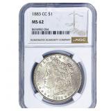 1883-CC Morgan Silver Dollar NGC MS62